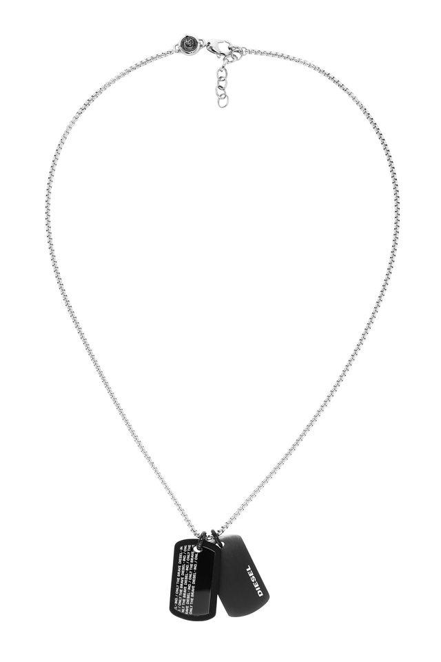 Buy DIESEL Double Dogtags Black Necklace DX1287040 | Shoppers Stop