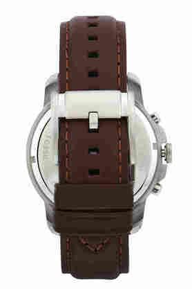 Buy FOSSIL Mens 44 mm Grant Cream Dial Leather Chronograph Watch