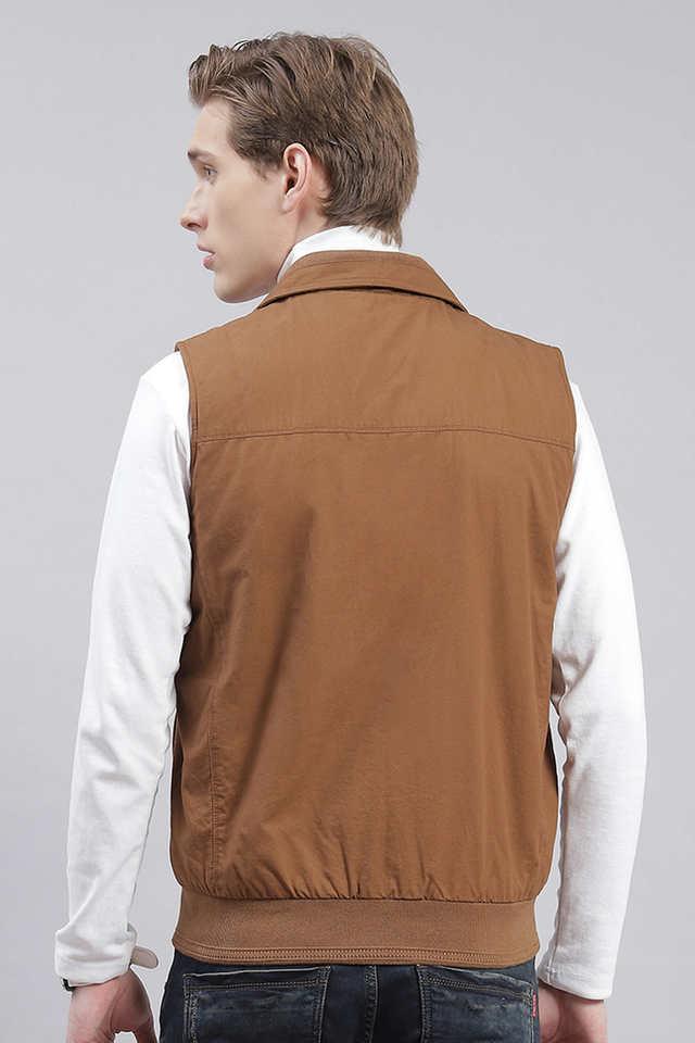 Buy Men Brown Solid Hooded Full Sleeve Jacket Online in India - Monte Carlo