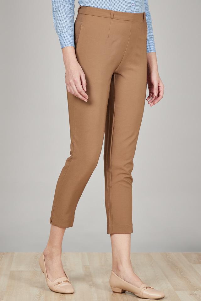 Tan skinny hot sale trousers womens