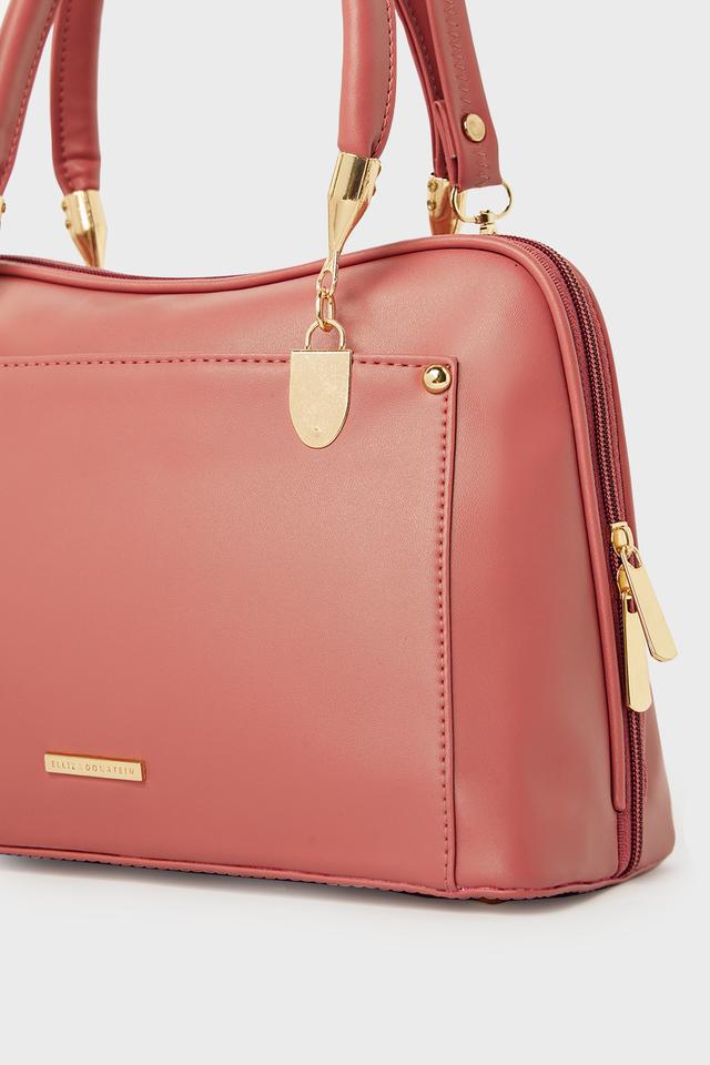 Buy ELLIZA DONATEIN Pink Vedeka PU Zipper Closure Women s Casual Satchel Handbag Shoppers Stop