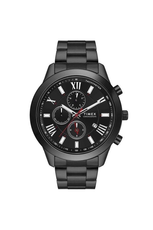 Buy TIMEX Astro 45 mm Black Dial Stainless Steel Analogue Watch For Men TWEG18518 Shoppers Stop