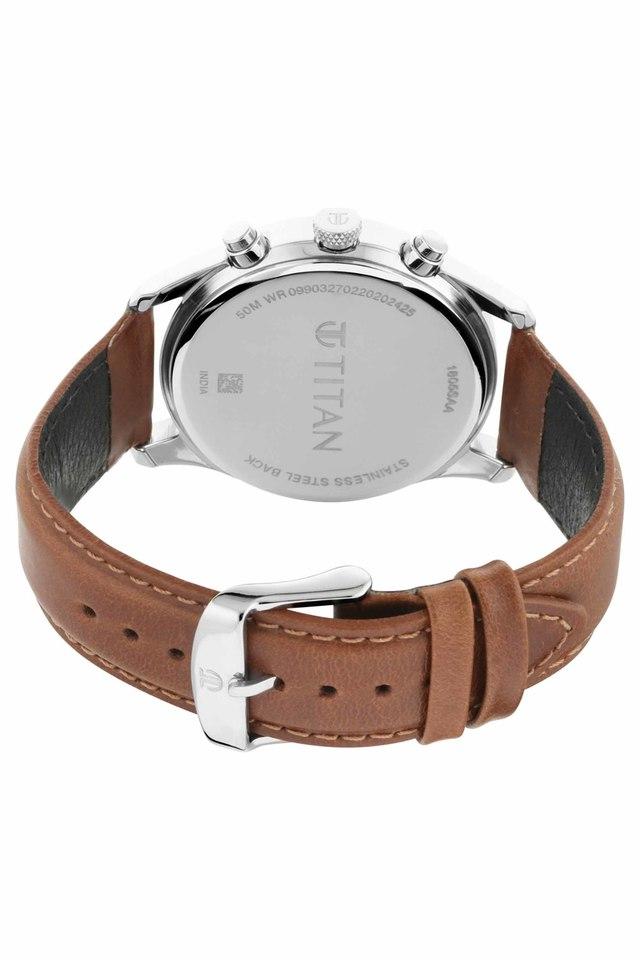 Buy TITAN Mens Gents NEO V Phase I White Dial Leather Analogue Watch 1805SL04 Shoppers Stop