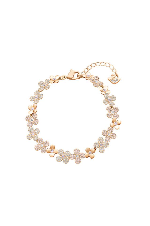 14K Tri-color Gold Plumeria Bracelet with Stones | The Hawaii Store