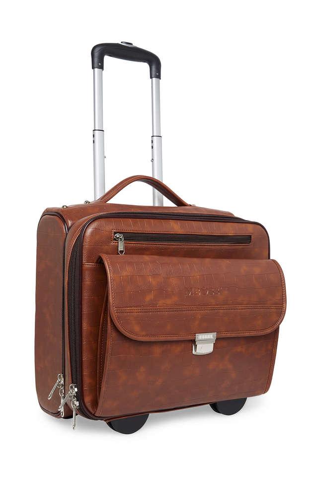 Buy MBOSS Faux Leather 2 Wheels Overnighter Laptop Trolley Travel Bag�