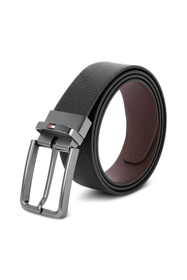 Tommy Hilfiger Men's Reversible Leather Belt and Buckles Boxed Gift Set,  Black | 포장