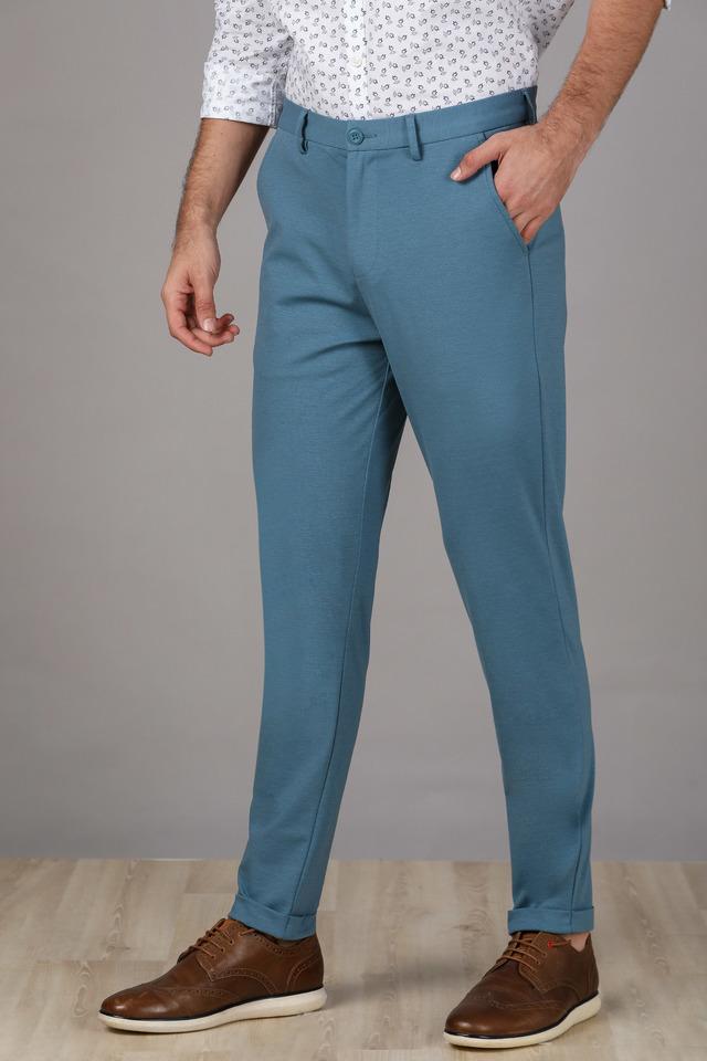 SKY BLUE Solid POLYSTER MEN FORMAL TROUSER, Slim Fit at Rs 310 in Bhilwara