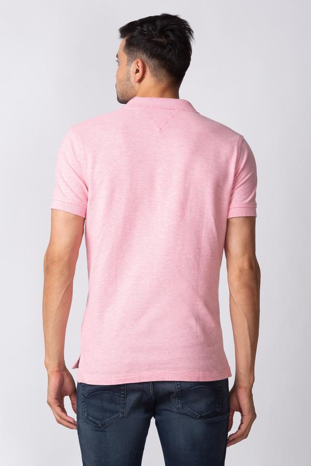 Buy TOMMY HILFIGER Pink Solid Cotton Regular Fit Mens T-Shirt