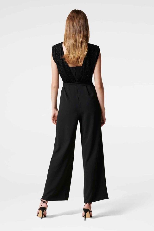 LONG SLEEVELESS JUMPSUIT - Black