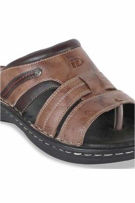 Buy ID Brown Mens Leather Sandals Shoppers Stop