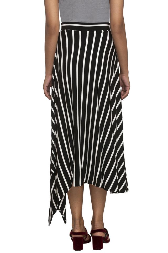 Striped clearance asymmetrical skirt