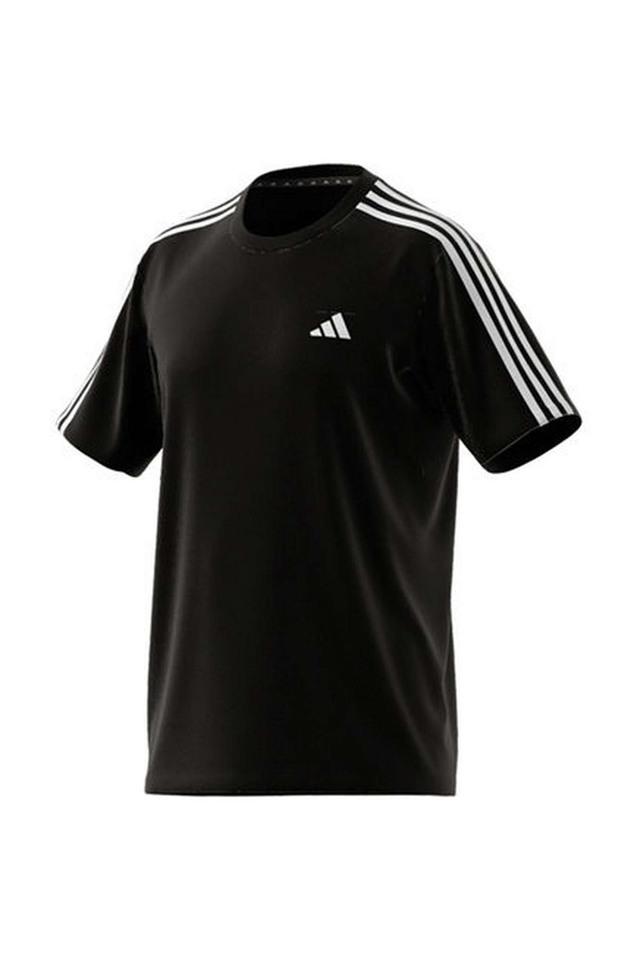 Buy ADIDAS Black Stripes Polyester Crew Neck Men's T-Shirt