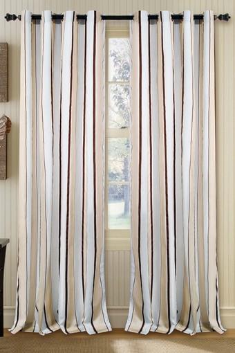 Buy Deco Window Curtain Ankita Dark Beige Blue Mix Shoppers Stop
