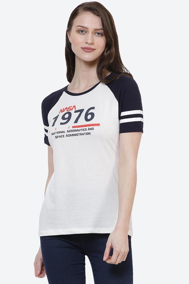 Buy FREE AUTHORITY undefined Womens Nasa Off White Color T Shirt Shoppers Stop