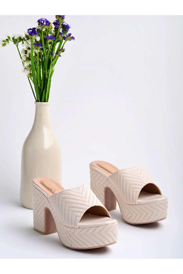 Buy Racecourse Women's Block Heel Beige Sheet High Bottom News Cotas Sandal  With the Heel Height of 2 Inch 736 Yellow Online at Best Prices in India -  JioMart.