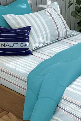 Buy NAUTICA Light Blue Super Fine 100% Egyptian Satin Cotton Single  Comforter