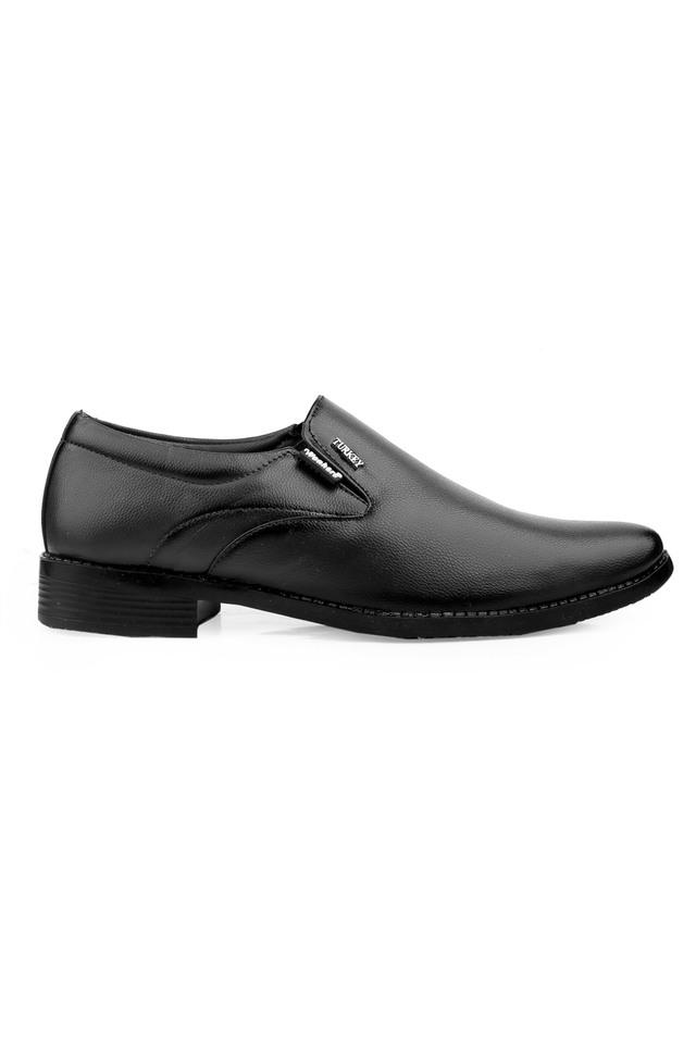 Buy WOAKERS Black Synthetic Leather Slipon Mens Formal Shoes