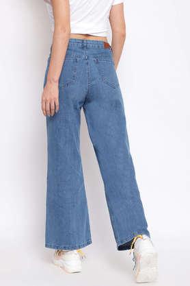 Buy BELLISKEY Blue High Rise Denim Relaxed Fit Women's Jeans