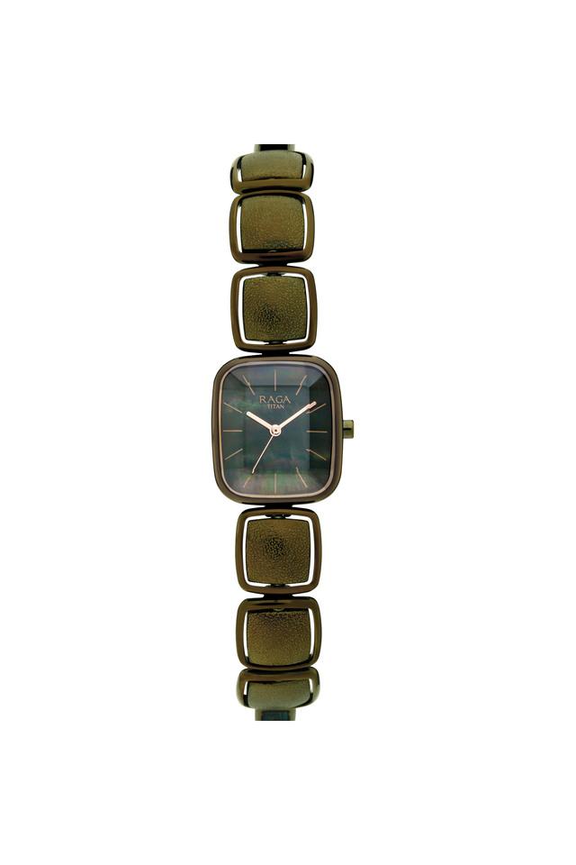 Buy TITAN Womens Moments of Joy Green Dial Brass Analogue Watch 95136QM01 Shoppers Stop