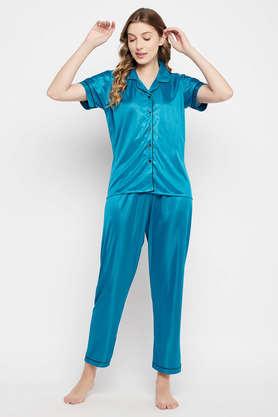 Teal satin online pajamas