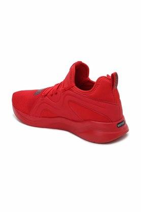 Red colour branded on sale shoes