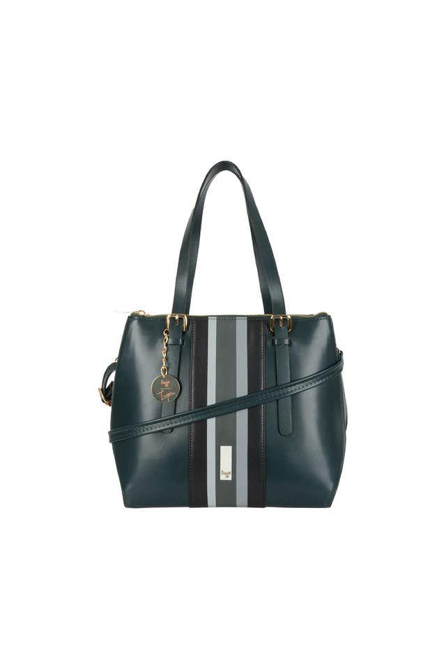 Buy BAGGIT Green PVC Zipper Closure Women s Tote Bag Shoppers Stop