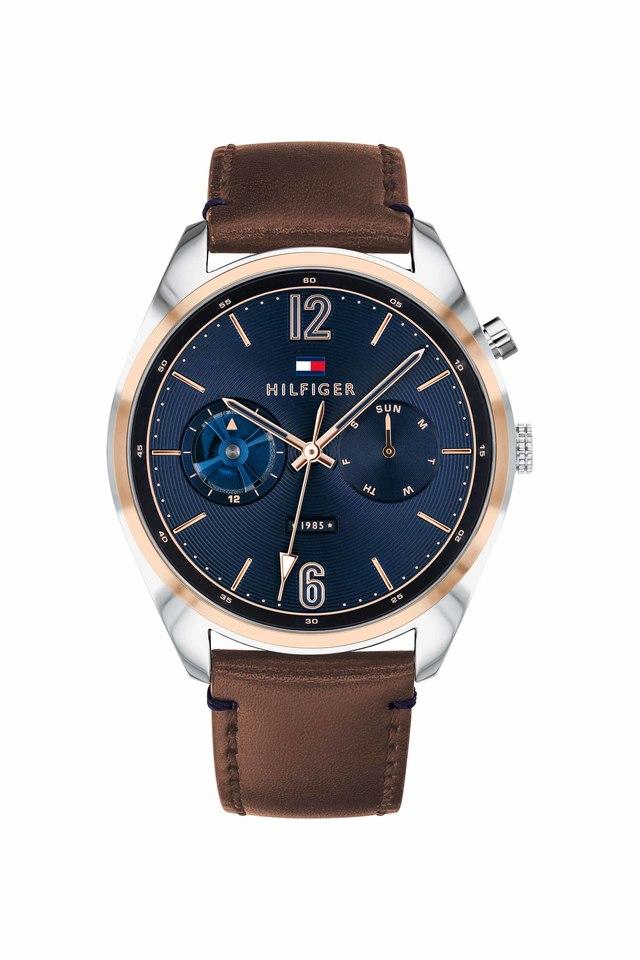 Mens Deacon Blue Dial Leather Multi Function Watch TH1791549