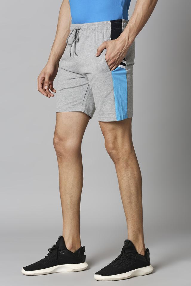 Solid Cotton Blend Mens Lounge Shorts