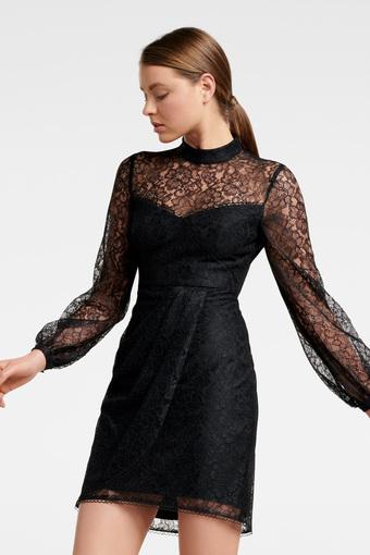 womens black lace dress