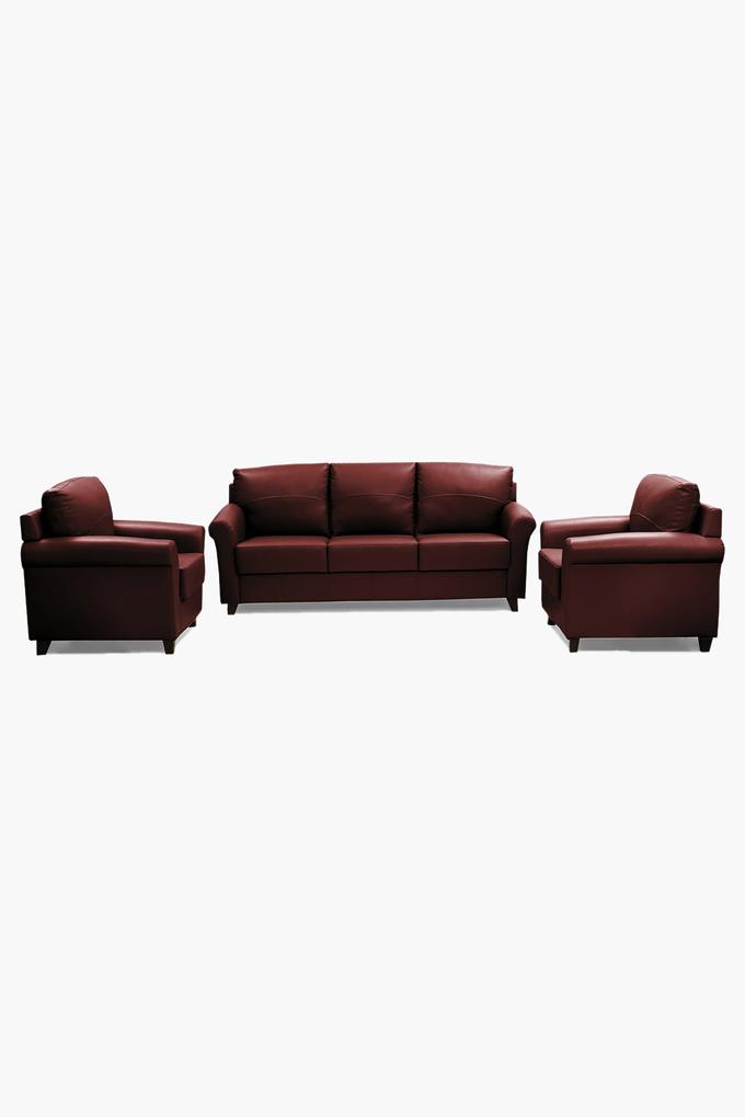 Garnet Cherry Leatherette Sofa