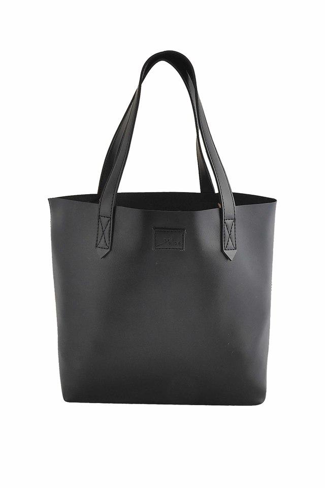 Buy Jiha Faux Leather Tote Bag/Shoulder Bag Hand Bag Purse Wallet (Black)  at Amazon.in