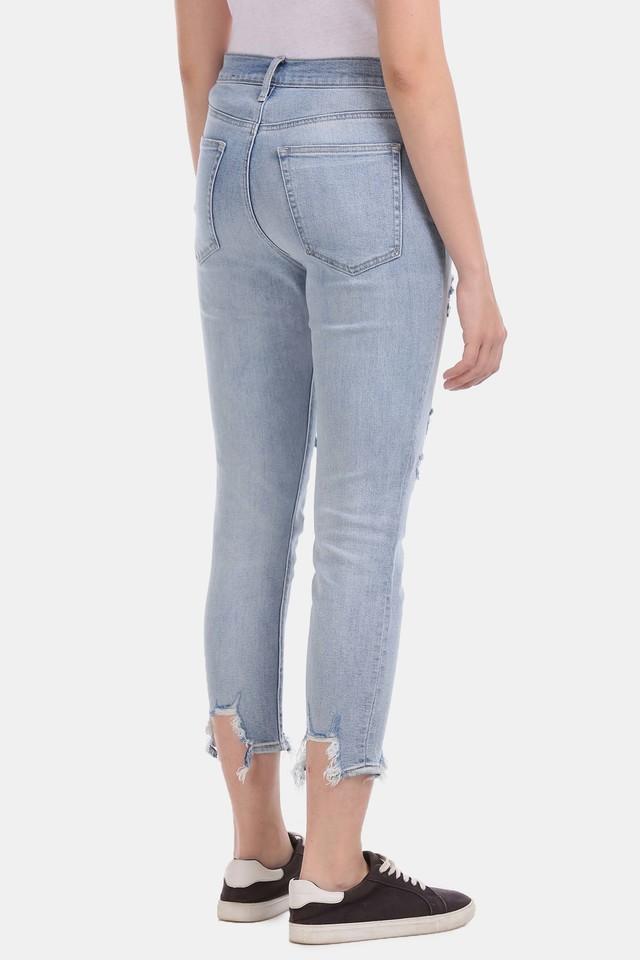 Buy GAP Blue Womens Blue True Skinny Ankle Length Ripped Jeans