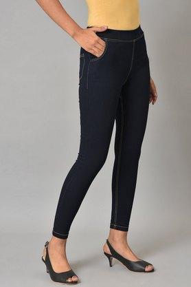 Buy Light Blue Skin Fit Denim Lycra Jegging Online - Aurelia