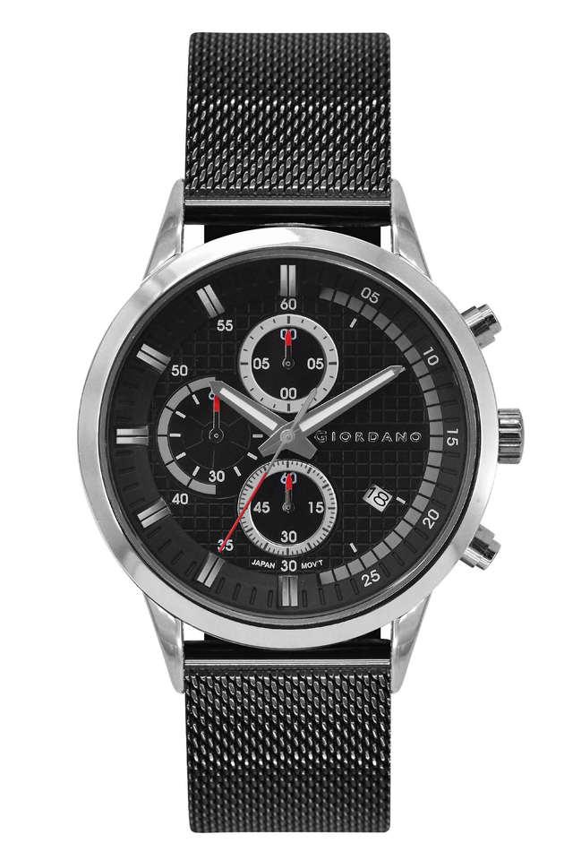 Buy GIORDANO 45 mm Black Silver Dial Mesh Metal Analog Watch For Men GZ 50095 11 Shoppers Stop