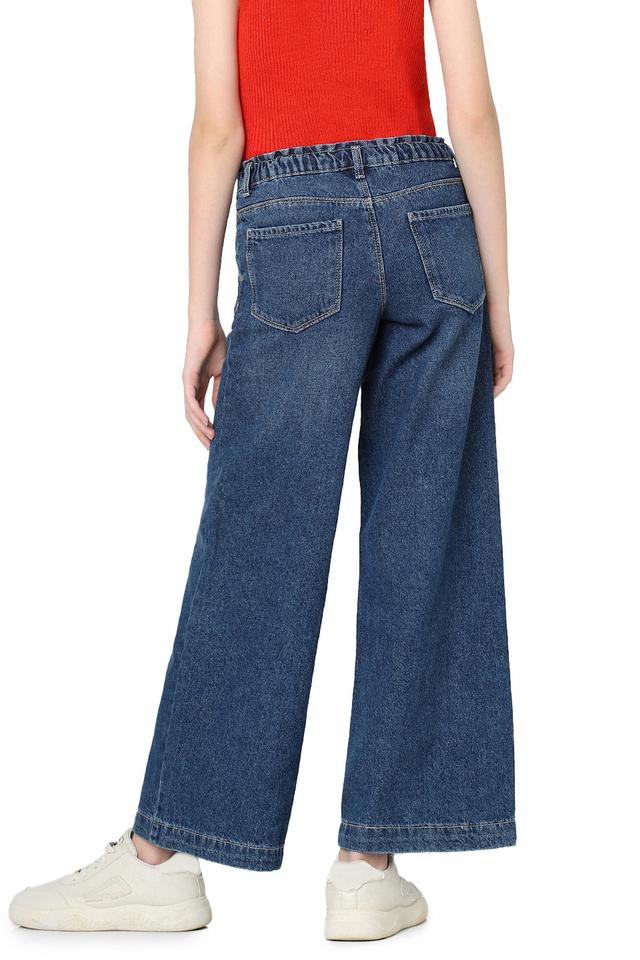 Var light blue denim Wide-leg jeans - Buy Online | Terranova