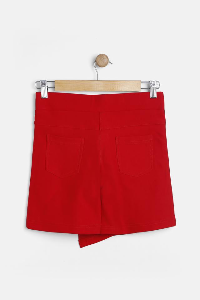 Buy TINY GIRL Red Solid Cotton Regular Fit Girls Shorts Shoppers Stop