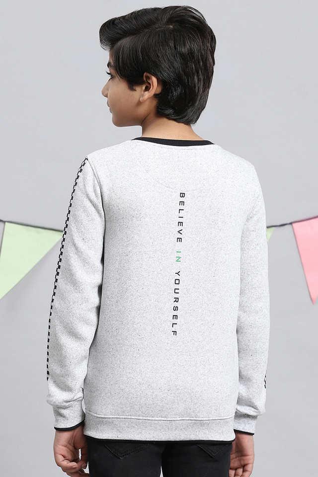 Printed Blended Fabric Round Neck Boys Sweatshirt