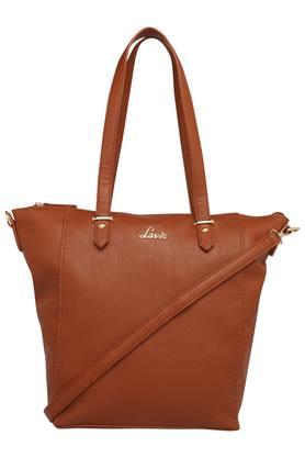 Buy LAVIE Tan Womens Zip Closure Tote Handbag Shoppers Stop