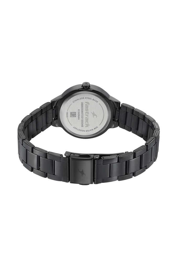 Buy FASTRACK Pulse I 30 x 36 x 7.75 mm Black Dial Stainless steel