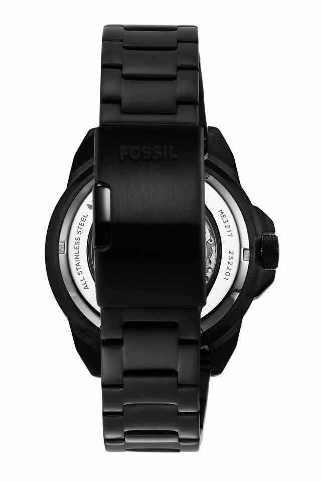 Buy FOSSIL Mens 44 mm Bronson Black Dial Stainless Steel Analog