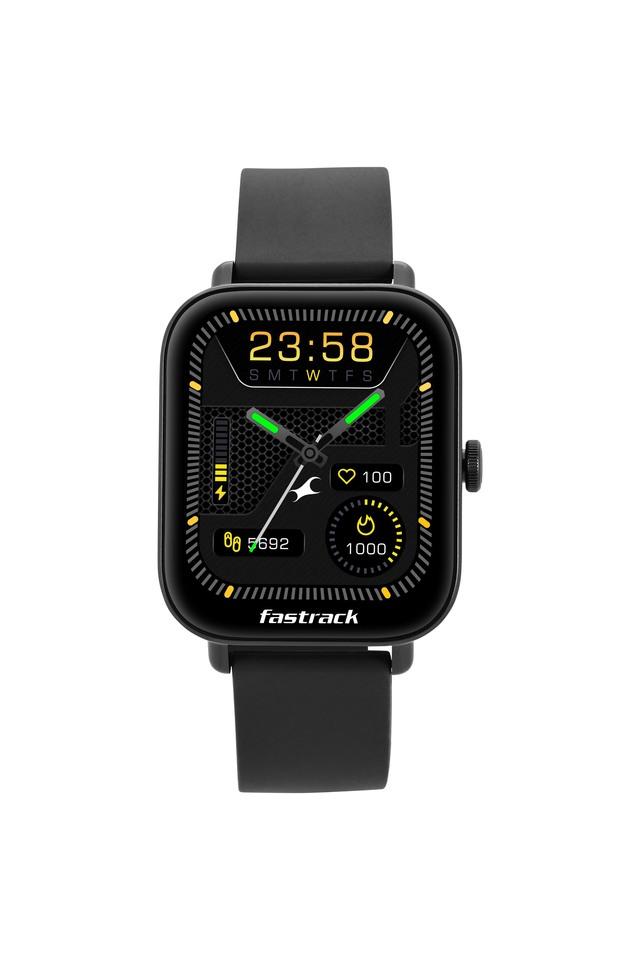 Unisex 51.8 x 40 x 11.8 mm Fastrack Reflex Vox 2.0 Black Dial Silicone Band Smartwatch 38080PP01