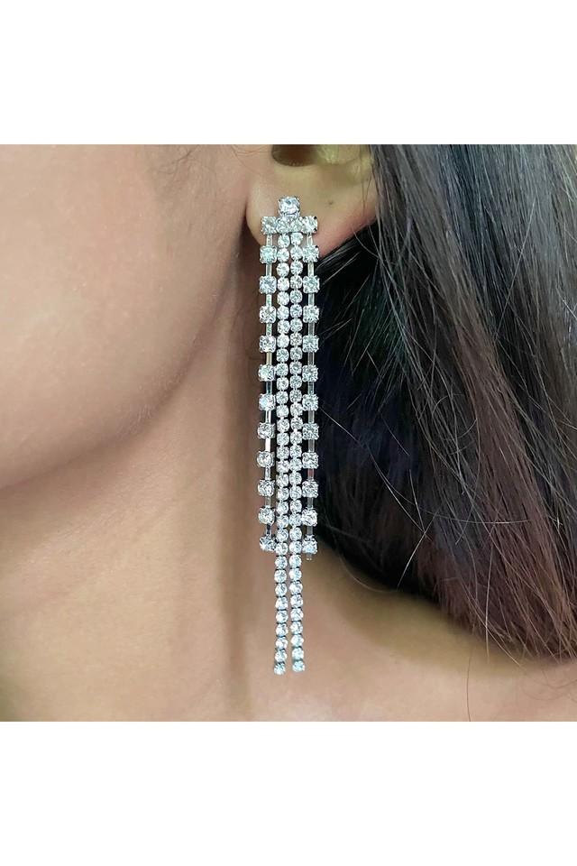 White crystal deals earrings