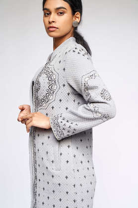 Printed Mock Neck Polyester Women's Active Wear Jacket