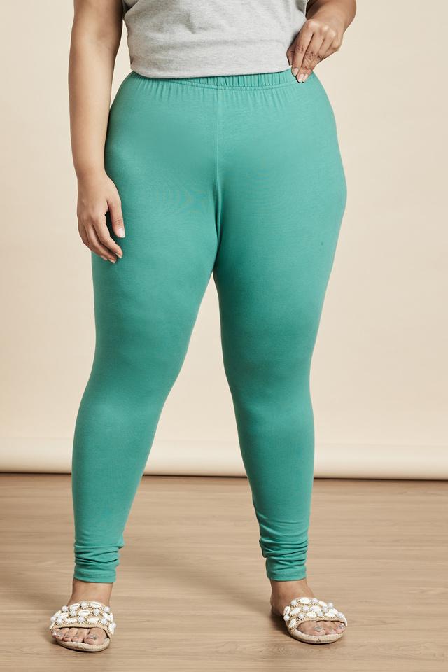 Buy U R YOU Plus Size Solid Ankle Length Cotton Lycra Women's Leggings