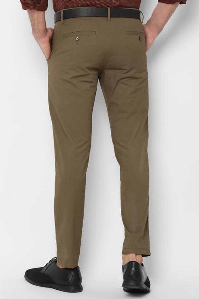 Buy Men Brown Slim Fit Solid Casual Cargos Online - 202030 | Allen Solly