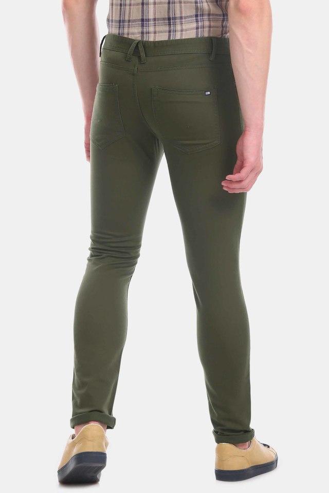 Buy GANT Khaki Low Rise Soho Narrow Fit Trousers - Trousers for Men 738045  | Myntra