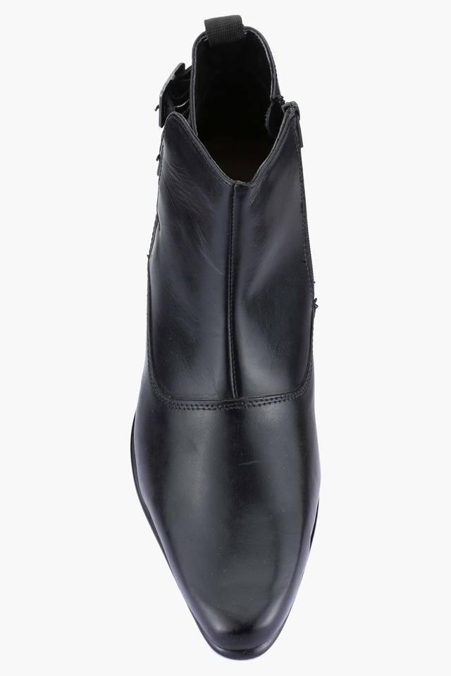 Mens black dress store boots with zipper