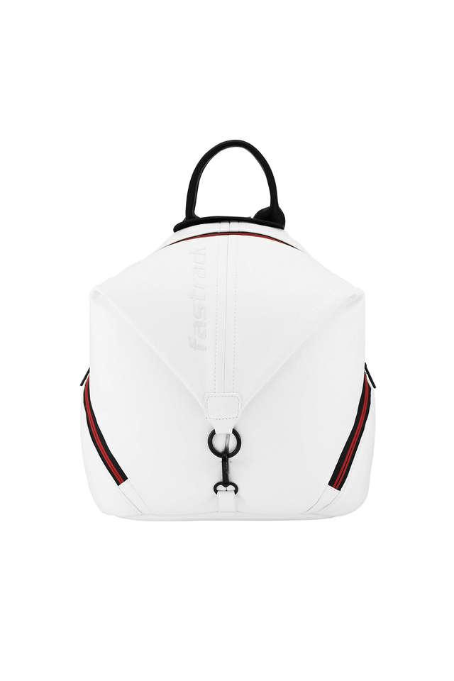 Buy FASTRACK White PU Zipper Closure Women s Casual Backpack Shoppers Stop