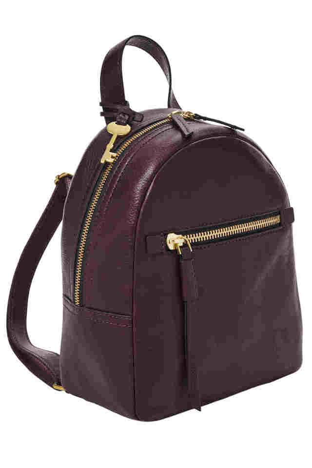 Buy FOSSIL Purple Zipper Closure Leather Womens Casual Backpack