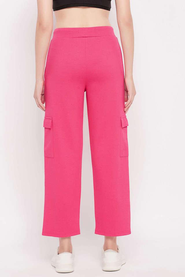 Buy CLOVIA Pink Straight Fit Active Cargo Pants in Pink with